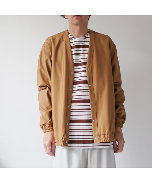 Curly（カーリー）の「CURLY | カーリー | BRIGHT CARDE  Kersey｜カーディガン| 201-34031SD｜SIZE2　SIZE3｜BEIGE（カーディガン/ボレロ・メンズ・その他）」の2枚目の写真