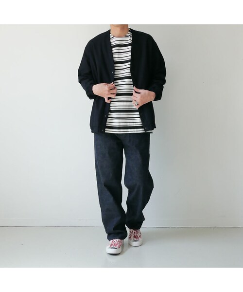 Curly(カーリー)の「CURLY | カーリー | BRIGHT CARDE Kersey|カーディガン| 201-34031SD|SIZE2 SIZE3|D NAVY(カーディガン/ボレロ・メンズ・その他)」の3枚目の写真