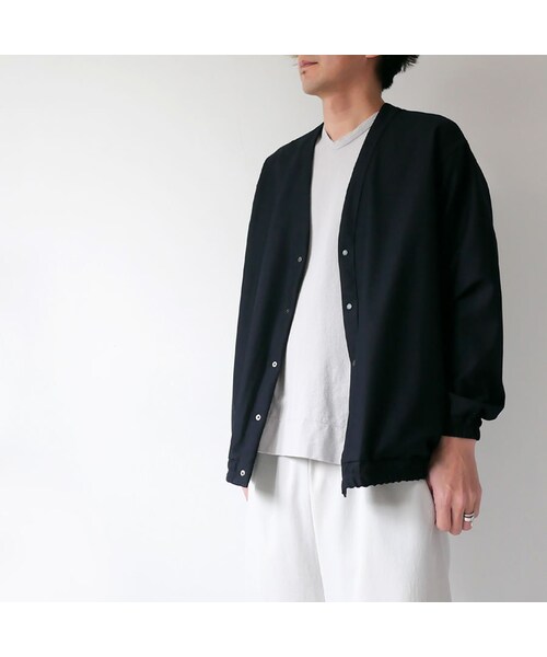 Curly(カーリー)の「CURLY | カーリー | BRIGHT CARDE Kersey|カーディガン| 201-34031SD|SIZE2 SIZE3|D NAVY(カーディガン/ボレロ・メンズ・その他)」の6枚目の写真