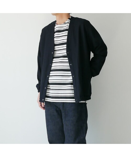 Curly(カーリー)の「CURLY | カーリー | BRIGHT CARDE Kersey|カーディガン| 201-34031SD|SIZE2 SIZE3|D NAVY(カーディガン/ボレロ・メンズ・その他)」の1枚目の写真