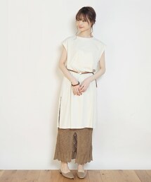 Crisp | スリーブレススリットTシャツ[c1s2654](Tシャツ/カットソー)