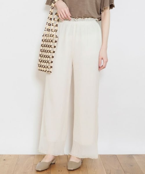 Crisp（クリスプ）の「クレープシアーパンツ[c2k2693]（その他パンツ・レディース・ピンクベージュ/アイボリー/グレー/ブラック/ブラウン・FREE）」の2枚目の写真