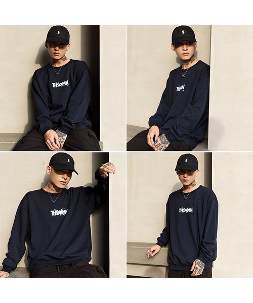 韓国人気 [NIKE] 3ボタン 裏起毛スウェットシャツ (2color) no brand（ノーブランド）の「ユニセックス トレーナー