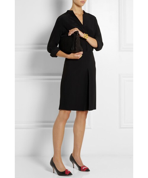 RED VALENTINO（レッドバレンチノ）の「REDValentino Suede-appliquéd leather pumps（パンプス・レディース・Black・IT35/IT35.5/IT36/IT36.5/IT37/IT37.5/IT38/IT38.5/IT39/IT39.5/IT40/IT40.5/IT41）」の3枚目の写真