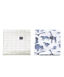 SNOOZEBABY/Swaddle 2pac(White Dots×Storm Blue)