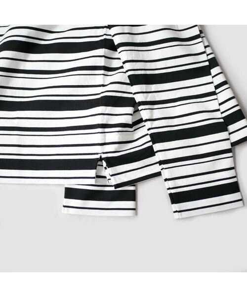 Curly（カーリー）の「CURLY カーリー |BRIGHT LS BORDER TEE ｜201-34012｜WHITE/BROWN　WHITE/BLACK｜SIZE2　SIZE3（Tシャツ/カットソー・メンズ・その他）」の13枚目の写真