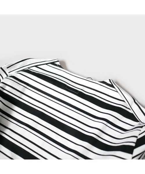 Curly（カーリー）の「CURLY カーリー |BRIGHT LS BORDER TEE ｜201-34012｜WHITE/BROWN　WHITE/BLACK｜SIZE2　SIZE3（Tシャツ/カットソー・メンズ・その他）」の12枚目の写真