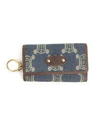 セリーヌ ケース デニム 大人可愛い【CELINE】コインパース / トリオンフ刺繍入りデニム