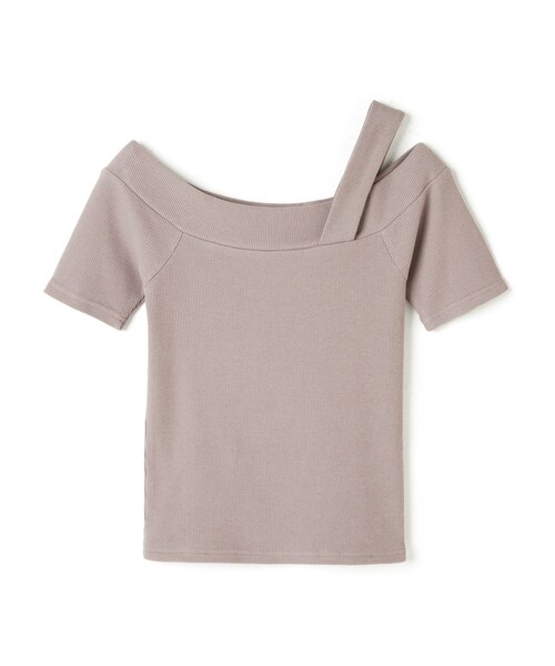 GRL(グレイル)の「ワンショルダーテレコトップス(Tシャツ/カットソー・レディース・グレージュ・M)」の1枚目の写真