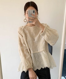 DHOLIC | 刺繍アイレットレースブラウス(シャツ/ブラウス)