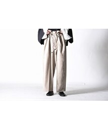 ATHA FAKE SUEDE GATHER WIDE TROUSERS