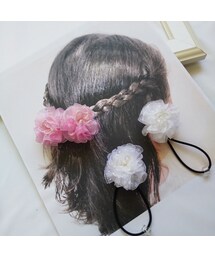 Handmade ポンポンヘアゴム kids jellyfish ミント Handmade ポンポンヘアゴム kids jellyfish ミント