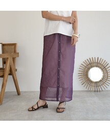 Lavish Gate | bottoms-04023　日本製　シアースカート　インナー付き　パープル　ベージュ(スカート)