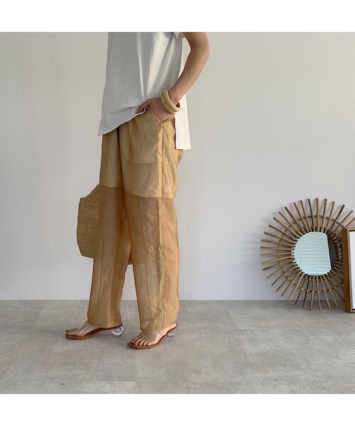 Lavish Gate（ラヴィッシュゲート）の「bottoms-04024　日本製　シアーパンツ　パープル　ベージュ（その他パンツ・レディース・その他）」の10枚目の写真