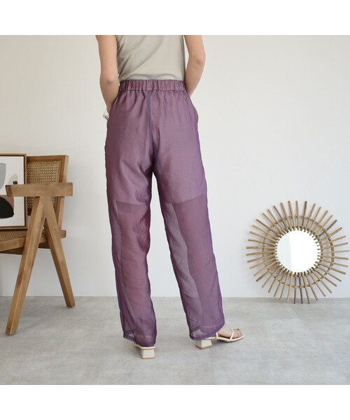 Lavish Gate（ラヴィッシュゲート）の「bottoms-04024　日本製　シアーパンツ　パープル　ベージュ（その他パンツ・レディース・その他）」の8枚目の写真