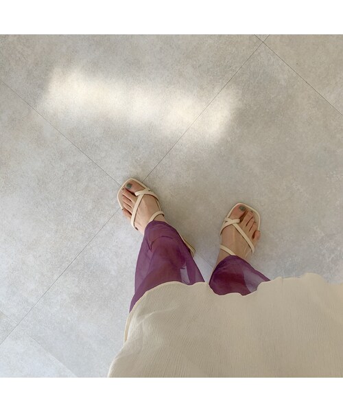 Lavish Gate（ラヴィッシュゲート）の「bottoms-04024　日本製　シアーパンツ　パープル　ベージュ（その他パンツ・レディース・その他）」の6枚目の写真