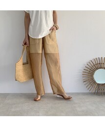 Lavish Gate | bottoms-04024　日本製　シアーパンツ　パープル　ベージュ(その他パンツ)