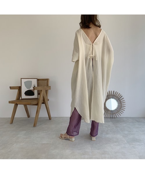 Lavish Gate（ラヴィッシュゲート）の「bottoms-04024　日本製　シアーパンツ　パープル　ベージュ（その他パンツ・レディース・その他）」の4枚目の写真