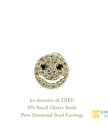 les desseins de DIEU | レ デッサン ドゥ デュー 976 スモール グリッター スマイル パヴェ ダイヤモンド スタッド ピアス(ピアス（片耳用）)