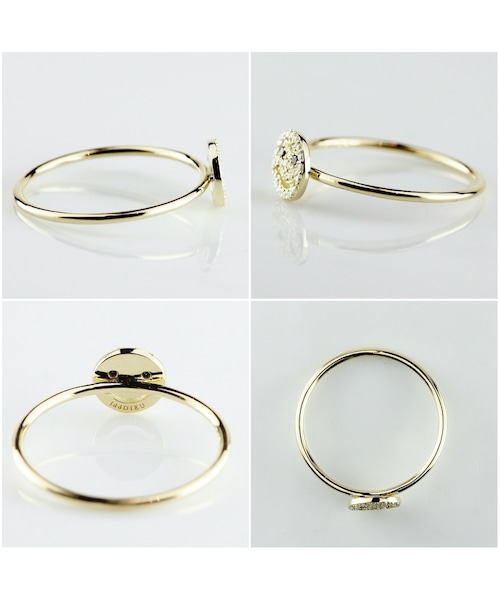 les desseins de DIEU（レデッサンドゥデュー）の「レデッサンドゥデュー 977 スモール グリッター スマイル パヴェ ダイヤモンド リング ピンキーリング（リング・レディース・ゴールド・マイナス5号から13号）」の4枚目の写真