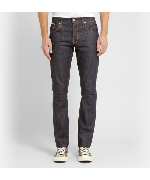 Nudie Jeans(ヌーディージーンズ)の「Nudie Jeans Grim Tim Slim-Fit Organic Dry Denim Jeans(デニムパンツ・メンズ・Blue・28W 32L/30W 32L/31W 32L/32W 32L/33W 32L/34W 32L/36W 32L/38W 32L/32W 34L/33W 34L/34W 34L/36W 34L/38W 34L)」の3枚目の写真