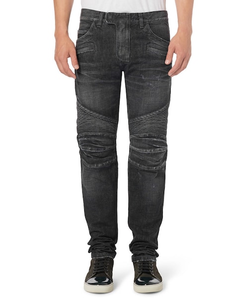 BALMAIN（バルマン）の「Balmain Regular-Fit Washed-Denim Biker Jeans（デニムパンツ・メンズ・BLACK/Blue・30/31/32/33/34/35）」の12枚目の写真