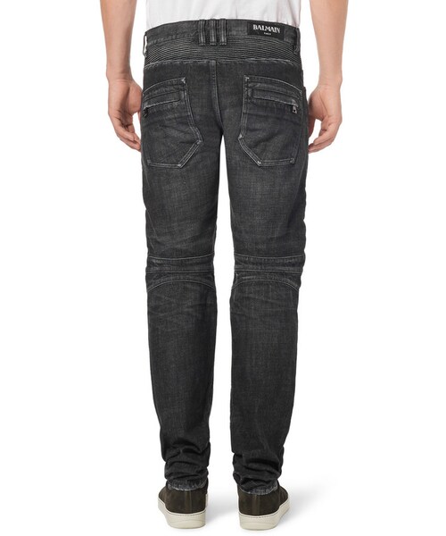 BALMAIN（バルマン）の「Balmain Regular-Fit Washed-Denim Biker Jeans（デニムパンツ・メンズ・BLACK/Blue・30/31/32/33/34/35）」の10枚目の写真
