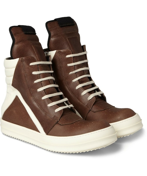 リックオウエンス　ブラウンレザー ロングブーツ 37 茶　Rick Owens リックオウエンス ブラウンレザー ロングブーツ 37 茶 Rick
