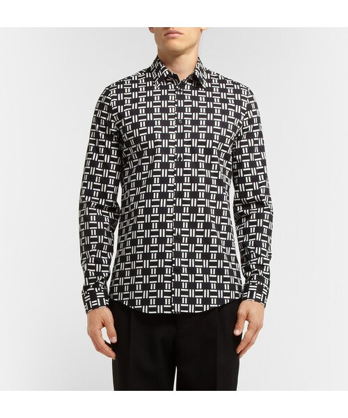 BALENCIAGA(バレンシアガ)の「Balenciaga Printed Slim-Fit Cotton Shirt(シャツ/ブラウス・メンズ・Black・EU 39 (UK/US 15.5)/EU 41 (UK/US 16)/EU 42 (UK/US 16.5)/EU 43 (UK/US 17)/EU 38 (UK/US 15))」の3枚目の写真