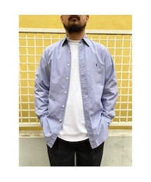 90s Ralph Lauren ホワイト長袖シャツ ANDREW M ラルフローレン ''ANDREW'' ヘリンボーン ロングスリーブシャツ