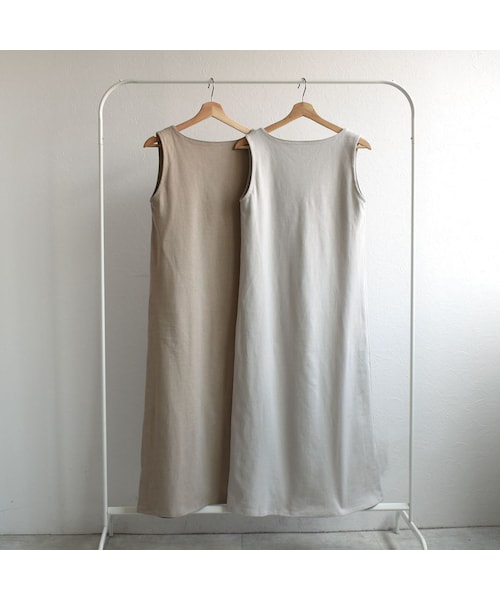 Lavish Gate（ラヴィッシュゲート）の「onepiece-04016　日本製　コットンジャージー 2way ノースリーブワンピース　モカベージュ　アイスグレー（ワンピース・レディース・その他）」の13枚目の写真