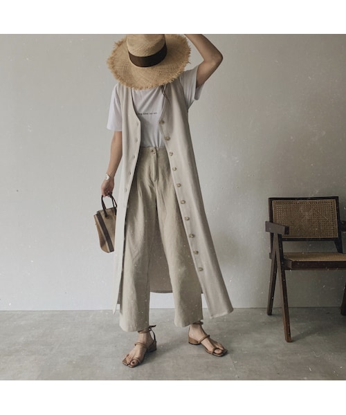 Lavish Gate（ラヴィッシュゲート）の「onepiece-04016　日本製　コットンジャージー 2way ノースリーブワンピース　モカベージュ　アイスグレー（ワンピース・レディース・その他）」の9枚目の写真
