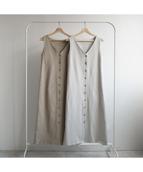 Lavish Gate（ラヴィッシュゲート）の「onepiece-04016　日本製　コットンジャージー 2way ノースリーブワンピース　モカベージュ　アイスグレー（ワンピース・レディース・その他）」の11枚目の写真