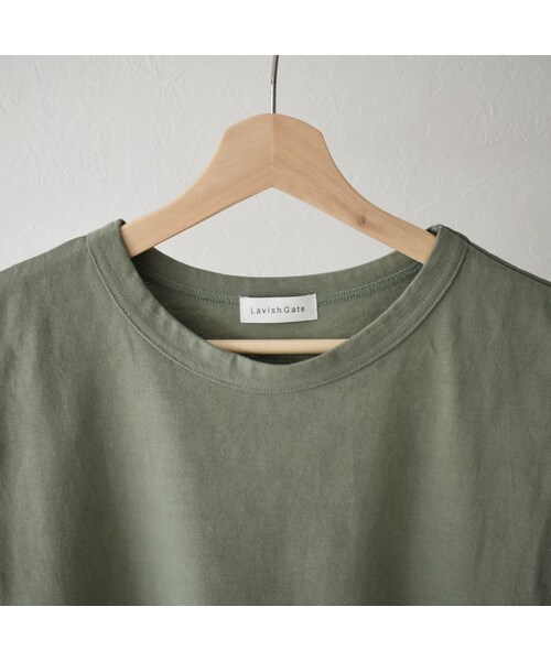 Lavish Gate（ラヴィッシュゲート）の「nh-tops-04035　日本製　クルーネック ノースリーブトップス　ホワイト　ピスタチオ　キャメル　チャコール（Tシャツ/カットソー・レディース・その他）」の14枚目の写真