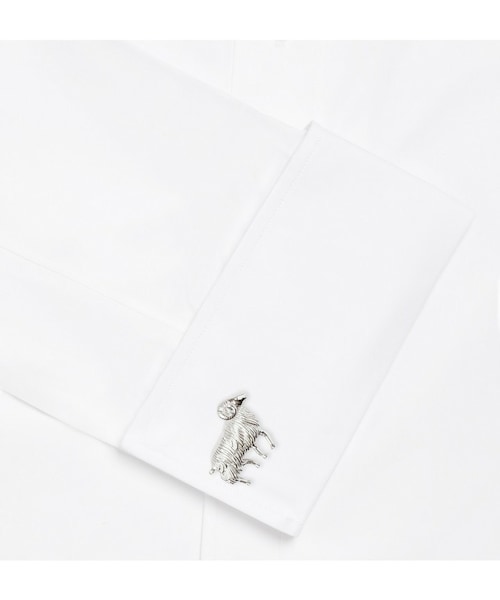 Alfred Dunhill（-）の「Alfred Dunhill Ram Engraved Steel Cufflinks（カフリンクス・メンズ・Silver・One Size）」の5枚目の写真