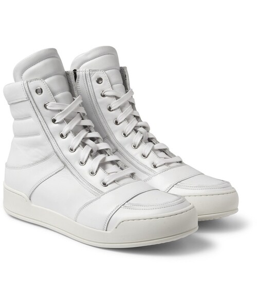 BALMAIN（バルマン）の「Balmain Leather High Top Sneakers（スニーカー・メンズ・White・EU 40 (US 7)/EU 41 (US 8)/EU 42 (US 9)/EU 43 (US 10)/EU 44 (US 11)/EU 45 (US 12)）」の3枚目の写真