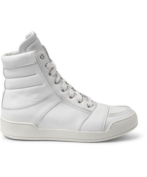 BALMAIN（バルマン）の「Balmain Leather High Top Sneakers（スニーカー・メンズ・White・EU 40 (US 7)/EU 41 (US 8)/EU 42 (US 9)/EU 43 (US 10)/EU 44 (US 11)/EU 45 (US 12)）」の4枚目の写真