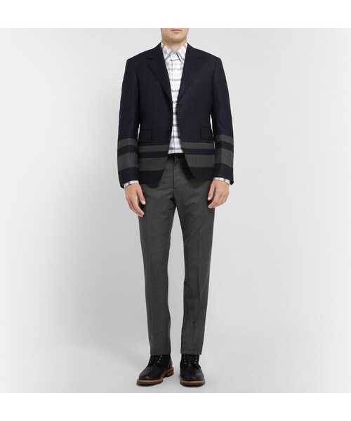 THOM BROWNE(トムブラウン)の「Thom Browne Plaid Cotton Oxford Shirt(シャツ/ブラウス・メンズ・Gray・1/3/4/2)」の4枚目の写真