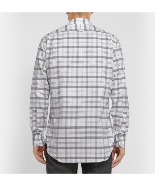 THOM BROWNE(トムブラウン)の「Thom Browne Plaid Cotton Oxford Shirt(シャツ/ブラウス・メンズ・Gray・1/3/4/2)」の2枚目の写真