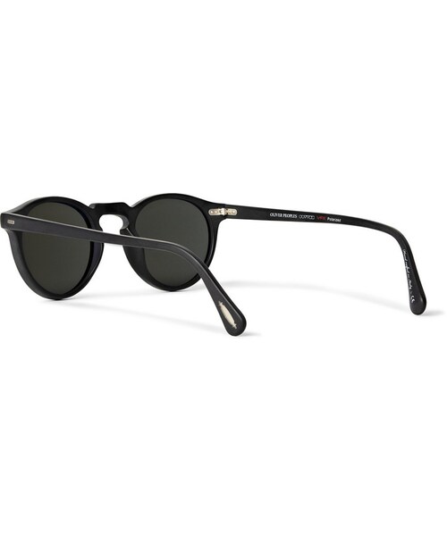 OLIVER PEOPLES(オリバーピープルズ)の「Oliver Peoples Gregory Peck Matte-Acetate Round-Frame Polarised Sunglasses(サングラス・メンズ・Black・One Size)」の6枚目の写真