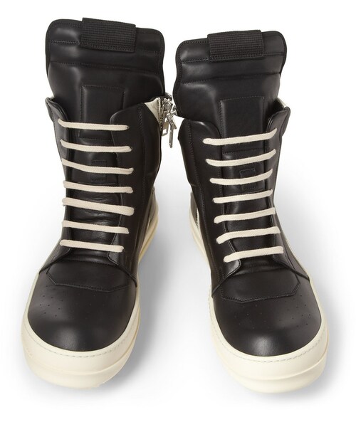 Rick Owens（リックオウエンス）の「Rick Owens Panelled Leather High Top Sneakers（スニーカー・メンズ・Black・EU 40 (US 7)/EU 41 (US 8)/EU 42 (US 9)/EU 43 (US 10)/EU 44 (US 11)/EU 45 (US 12)/EU 39 (US 6)）」の3枚目の写真