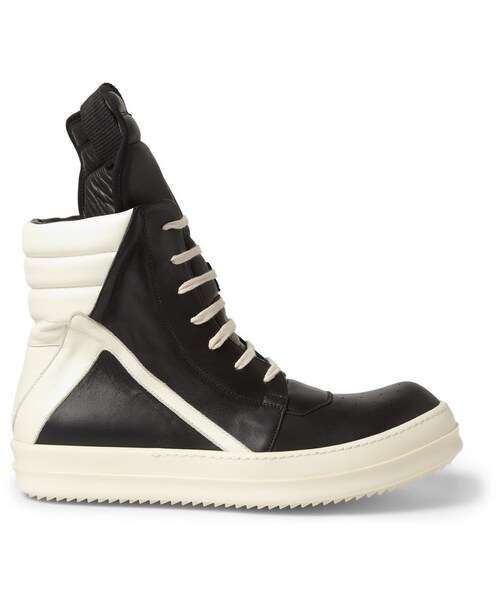 Rick Owens（リックオウエンス）の「Rick Owens Panelled Leather High Top Sneakers（スニーカー・メンズ・Black・EU 40 (US 7)/EU 41 (US 8)/EU 42 (US 9)/EU 43 (US 10)/EU 44 (US 11)/EU 45 (US 12)/EU 39 (US 6)）」の4枚目の写真