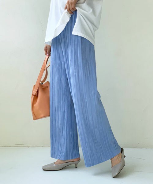 DHOLIC（ディーホリック）の「プリーツウエストゴムパンツ（カーゴパンツ・レディース・レッド/ブルー/ホワイト/ブラック・FREE）」の4枚目の写真