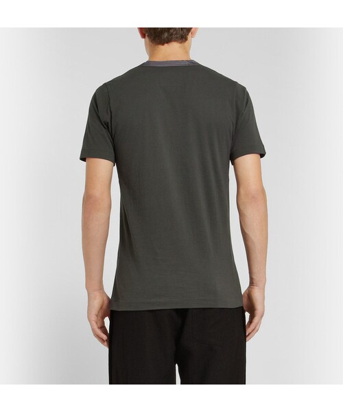 Sacai（サカイ）の「Sacai Contrast-Collar Cotton-Jersey T-Shirt（Tシャツ/カットソー・メンズ・Green・1/2/3/4）」の3枚目の写真