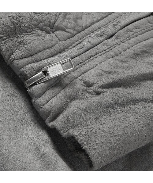 Rick Owens（リックオウエンス）の「Rick Owens Distressed-Suede Bomber Jacket（ライダースジャケット・メンズ・Gray・IT 46 (UK/US 36)/IT 48 (UK/US 38)）」の6枚目の写真