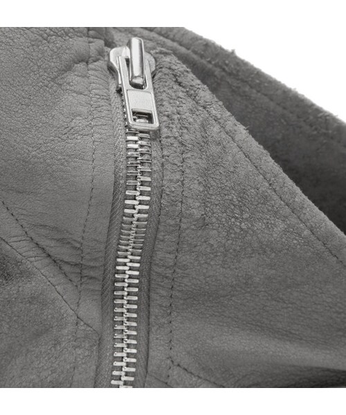 Rick Owens（リックオウエンス）の「Rick Owens Distressed-Suede Bomber Jacket（ライダースジャケット・メンズ・Gray・IT 46 (UK/US 36)/IT 48 (UK/US 38)）」の5枚目の写真