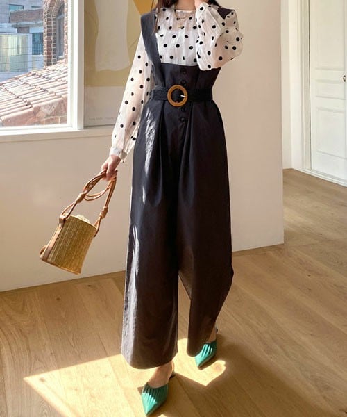 DHOLIC（ディーホリック）の「ストラップ付オールインワン（つなぎ/オールインワン・レディース・ホワイト/グレー/ブラック・FREE）」の3枚目の写真