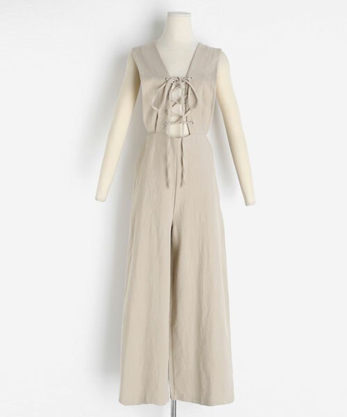 DHOLIC（ディーホリック）の「レースアップオールインワン（つなぎ/オールインワン・レディース・グリーン/ベージュ/ブラック・FREE）」の3枚目の写真