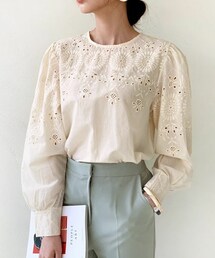 DHOLIC | フラワー刺繍ブラウス(シャツ/ブラウス)