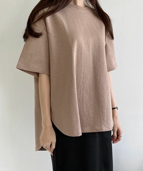 DHOLIC（ディーホリック）の「バックスリットTシャツ（Tシャツ/カットソー・レディース・ブルー/ブラック/ホワイト/ブラウン/ベージュ・FREE）」の4枚目の写真